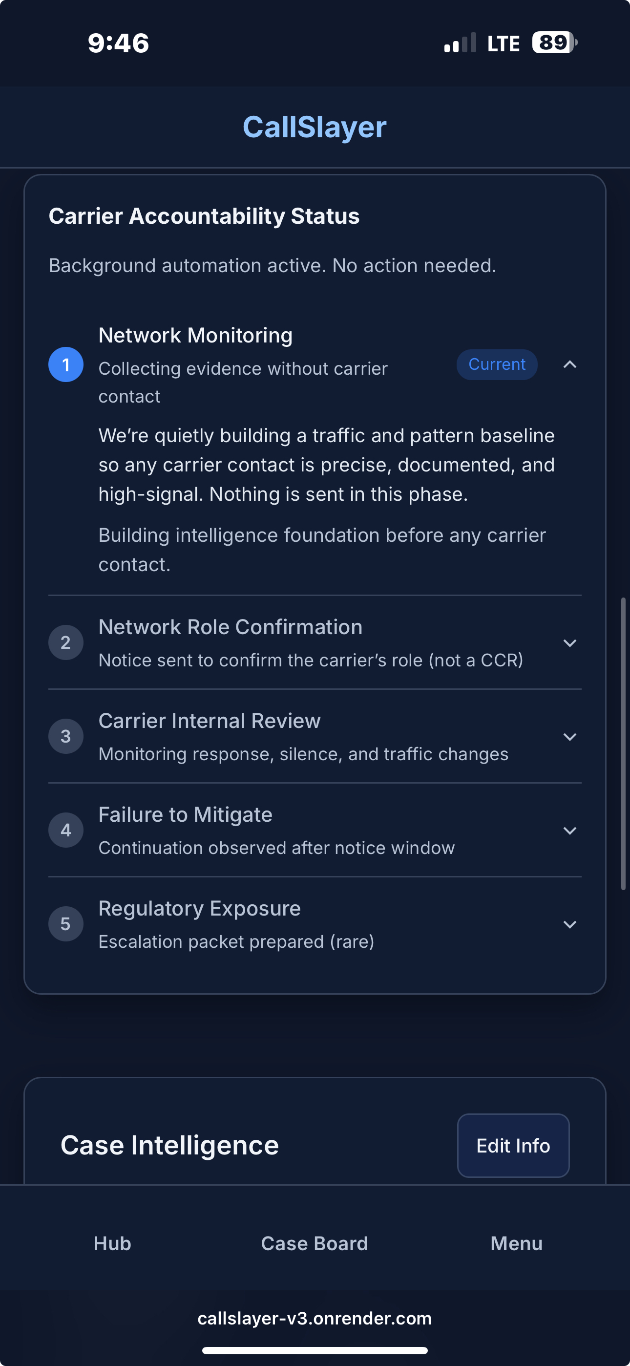 CallSlayer's caller unmasking feature showing carrier accountability tracking and responsible entity identification