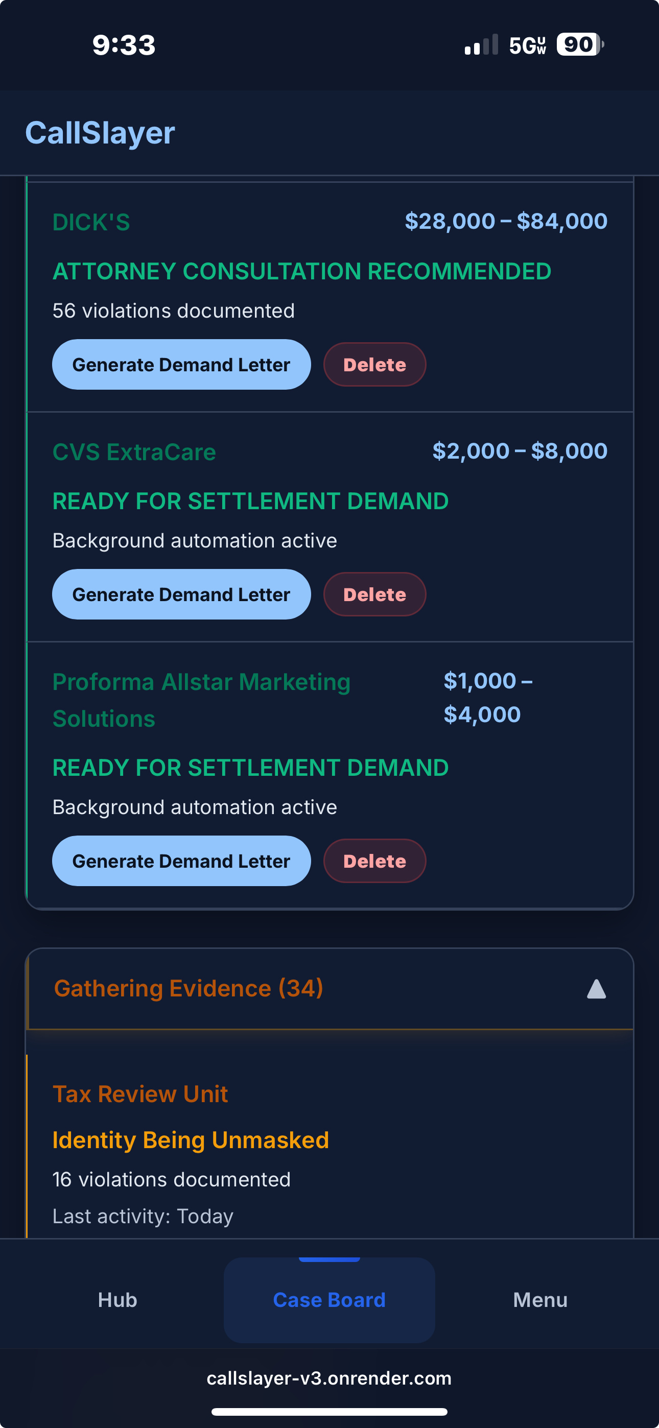 CallSlayer network visualization